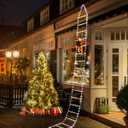 Christmas Decorations LED Ladder Lights with Climbing Santa Claus, 10ft Indoor Christmas Decorative Light - 8 Modes Xmas Lights Tree for Home Holiday Wall Window Xmas Decor (Multicolor)