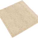 Non-Slip Bath Rug,12 x 12 Extra Soft Microfiber Bedroom Shag Carpet with Anti-Slip Backing,Water/Dust Absorbent Fast Dry Shower Mat,Sound Insulated Stairs Pad,Machine Washable (Beige)
