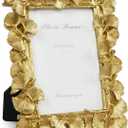 Cuspin 4x6 Gold Picture Frames Vintage Gold Frame, Ornate Leaf Textured Hand-Crafted Resin with Glass Front Antique Photo Frames for Tabletop Display, Retro Design Home Decor