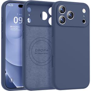 Magnetic for iPhone 17 Pro Case [Compatible with Magsafe] [Premium Silicone Satin-Smooth Touch] Slim Shockproof Anti-Scratch Microfiber Lining Case, 6.3 inch, Navy Blue