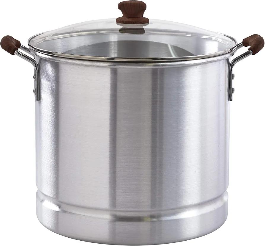 IMUSA USA MEXICANA-332 Steamer without Glass Lid & Wood-Like Handles, 32-Quart, Woodlook