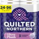 Quilted Northern Ultra Plush Toilet Paper, 24 Mega Rolls = 96 Regular Rolls, 3X Thicker*, 3 Ply Soft Toilet Tissue
