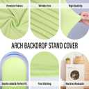 LEBENGURU Upgraded 5FT Wedding Arch Cover, Green Spandex Fitted Arch Backdrop Cover, Round Top Chiara Stand Covers for Birthday Party Baby Shower Banquet Balloon Dcor