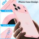 for iPhone 17 Pro Case, [Ribbed Non-Slip Sides] [Military-Grade Drop Protection] [Full Camera Protection] Anti-Yellow Soft-Touch Shockproof Slim Phone Case for iPhone 17 Pro, Pink
