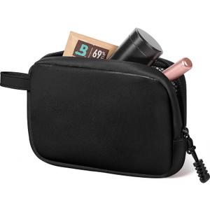 SafeDelux Smell Proof Bag, 6.7"x4.7" Smell Proof Container with Activated Carbon Fiber Liner, Odorless Airtight Travel Organizer & Stylish Gifts for Women