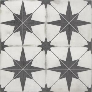INNO STCIEKRS 16-Sheet Peel and Stick Floor and Wall Tile for Bathroom Kitchen, 9" x 9" Patterned Star SPC Self-Adhesive Vinyl Flooring Encaustic Groutable Backsplash Tile, Covers 9.12 Sq. Ft.