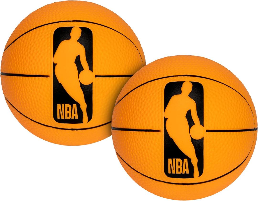 Franklin Sports NBA 5 Foam Basketball - (2) Mini Soft Foam Youth Basketballs - Indoor + Outdoor Toy Basketballs for Kids - Perfect Mini Hoop Ball - 2 Pack - Orange