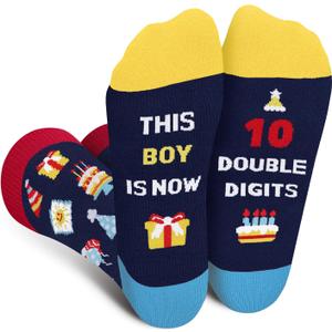 2 x 7th 8th 9th10th Birthday Gifts for Girls Boys Kids - Fun 7 8 9 10 Year Old Cute Socks Easter Gifts Stocking Stuffer