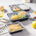 Microwave Safe Meal Prep Containers with Lids 32 oz - 150 Pack Plastic Food Storage Bowls for Lunch, Takeout, and Restaurant-Style Dining - Perfect for To-Go Meals, Salads, and Healthy Eating at Home, Small