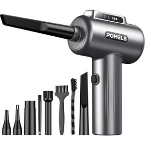 Compressed Air Duster, New Ultra-Powerful Electric Air Duster with LED Light, 3-Speed Adjustable, Rechargeable Cordless Mini Blower for Computer, Keyboard, Car, PS5, Outdoor & Home Cleaning