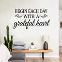 Inspirational Family Quotes Wall Decals: Home Vinyl Art Wall Stickers for Living Room Kitchen - Begin Each Day 28.6" X 15" (Large)