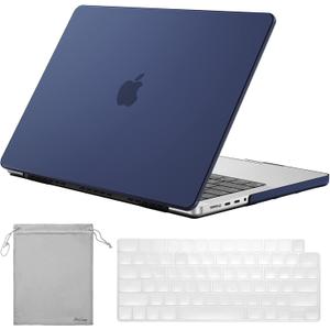 ProCase for MacBook Pro 16.2 Inch 2024 (M4 A3403 A3186)/Pro 16 2023 2022 2021 (M3 A2991 /M2 A2780 /M1 A2485) with Touch ID, Slim Hard Shell Case with Keyboard Cover for MacBook Pro 16" -Darkblue