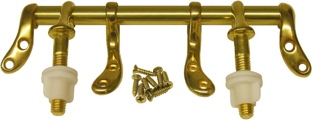 LASCO 14-1053 Toilet Seat Hinge Polished Brass Metal with Bolts and Nuts
