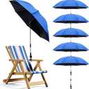 Sadnyy 6 Pcs Beach Chair Umbrella with Universal Clamp, 360 Adjustable Clip on Umbrellas 42" UPF 50+ Portable Sun Shade for Beach Chair Patio Camping Wheelchair Stroller Golf Cart