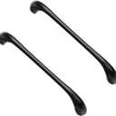 Rergy 10 Pack Cabinet Handles Black Cabinet Pulls, 5 Inch Hole Center Drawer Pulls, Modern Arch Dresser Handles for Bathroom Kitchen Bedroom, Solid Zinc Alloy