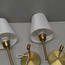 NIORSUN Battery Operated Wall Sconce Set of 2,Gold Rechargeable Wall Lights with 5200mAh Dimmable Bulbs and Remote,10 Colors Wireless Wall Lamps for Bedroom Living Room Hallway Decor