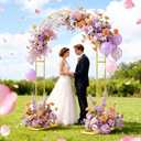 7.2FT Metal Wedding Arch Stand Gold Square Arched Backdrop Frame Metal Pergola Arbor with Base for Party Ceremony Birthday Bridal Baby Shower Garden Floral Balloon Arch Decoration