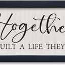 comurdyo And So Together They Built a Life They Loved Wall Sign Decor 16"6" Above Bed Master Bedroom Wood Framed Hanging Wall Art (Black)