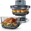 Ninja Crispi Pro 6-in-1 Glass Air Fryer | 450°F, Nontoxic, 6qt & 2.5qt Containers & Lids | Microwave, Freezer, Dishwasher Safe | Max Crisp, Air Fry, Bake, Roast, Recrisp, Dehydrate |Cyberspace AS101CY