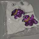 SELINK Womens Summer Short Sleeve Tops Halloween Sequin Pumpkin Printed T Shirts Casual Basic Graphic Tees (White, L)