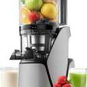 EanOruus Juicer Machines, 3-in-1 Cold Press Juicer with 6.5" Extra Large Chute, 100oz Large Capacity, AC Motor, Makes Juice, Nut Milk & Sorbet, Silver Gray