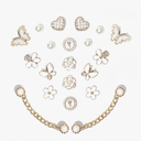 20pcs Bling Gems Plastic Butterfly Flower Sparkling Rhinestones Pearl DIY Shoe Decoration Charms for Women's Party Favor