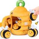 JoyCat Baby Toys 6-12 Months - Soft Baby Beehive with 5 Sensory Bees - Rattle, Crinkle Paper, Squeaker, Mirror, Busy Montessori Soft Toys for Toddlers 0-3 Years Old - Baby Christmas Birthday Gift