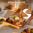 Bamboo Cutting Board Set of 3, Durable Wooden Chopping Boards with Distinctive Stand & Juice Grooves, Ideal for Meat, Vegetables, Fruit, Charcuterie Prep & Serving, Kitchen Essentials, Gifts for Mom