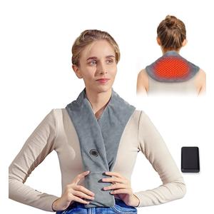 Remo Neck Heating Pad, Portable Cordless Heating Pad for Neck Pain Electric, Compact Soft with Four Heat Settings,Gift for Family,Grey