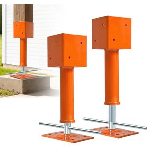 Screw Jack Post 2 Pack, 4"x4" Adjustable House Jacks for Leveling, 13"-19" Height Range, 24700 lbs Max Load Capacity, Heavy-Duty Steel Post for Crawlspace, Basement, and Foundation Repair