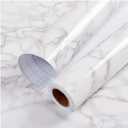 practicalWs Marble Paper Granite Gray/White Roll Kitchen Countertop Cabinet Furniture is Renovated Thick PVC Easy to Remove Without Leaving Glue Upgrade 17.71" x 196.8"