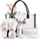 Bridal Shower Gifts7-Piece Bride Gift Set with Tumbler, Tote, Slippers, Makeup Bag & More-Gift for Bride to be Bachelorette Gifts for Her