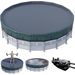POOLHACKER 550D Heavy-Duty 21 ft Round Pool Cover for Above Ground Pools