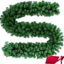 9 Feet Christmas Garland 220 Branches Xmas Artificial Decorations for Doors Stairs Fireplace