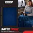 Heated Car Blanket - 12V Electric Travel Blanket for Car, Truck, SUV or RV - Portable Heated Throw for Road Trips, Camping or Winter Emergency Kit for Cold Weather Travel by Stalwart (Navy)