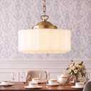 Vintage Milk Glass Pendant Light Fixture, 16" Kitchen Island Chandelier, Medium