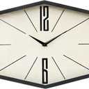 Wall Clocks Battery Operated, Mid Century Modern 20" Hexagon Geometric Decorative Wall Clock Distressed Vintage Dial Metal Glass,Retro Silent Non-Ticking for Living Room Kitchen Bedroom Decor, Large
