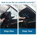 Black Leopard Windshield Sun Shade Umbrella Animal Skin Print Foldable Car Front Window Sunshade Blocks UV Rays Heat Keep Vehicle Cool (55" x 27.5")
