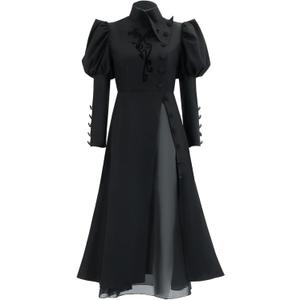Nuoqi Witch Costume 2-Piece Glinda Cosplay Suit Witch Cosplay Costume for Halloween (XX-Large, Black)