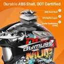 OUMURS DOT Adult Dirt Bike Helmet with Goggles Gloves & Mask Adjustable Sun Visor Motorcycle Adult ATV Helmet Off-Road Motocross Downhill Moped MX BMX for Unisex Adult-188-White Cowboy, M