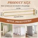 Zonon U Shape Room Divider Rod 6.56 ft, Metal Support Wall Mounted Privacy Partition Curtain Rod for Fitting Room Beauty Salon Bedroom Spa Shower(Gold)