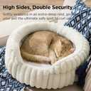 Bedsure ComfyFleece® Original Design Cute Cat Bed,Soft Kitten Bed,Cream