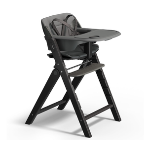 Mamazing GrowPod Pro Wooden Baby High Chair for 6 Months to 300lbs, Easy to Clean with Tray, Compact Foldable Highchair for Kitchen & Dining Room, with 5-Point Safety Harnesses and Guard Bar