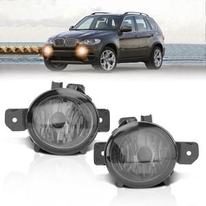 TangMiGe Fog Lights compatible with BMW X1 E84 2012-2015 with M Package sport bumper, X3 E83 2007-2010, X5 E70 2007-2013, 63176924655 63176924656, 1 Pair (Smoke)