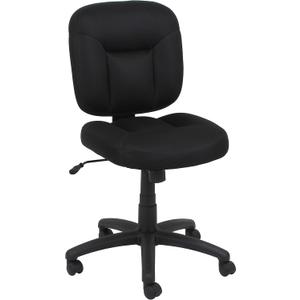 Amazon Basics Low-Back Office Desk Chair with Back Support, Adjustable Height, 360 Degree Swivel, Fabric Upholstery, Rolling, Black