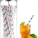 Straw Holder for Standard Size Drinking Straws, Mevtok Acrylic Plastic Straw Dispenser for Counter with Lid (Straws Not Include)