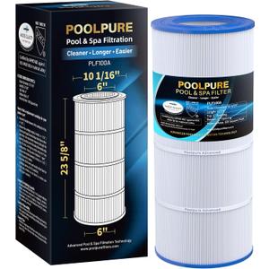 POOLPURE CC100 Pool Filter Replaces Pentair CC100, CCRP100, PAP100, PAP100-4, Ultral-C3, Unicel C-9410, R173215, Filbur FC-0686, 59054200, 160316, 160354, Predator 100, L x OD:23 5/8" x 10 1/16"