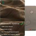 SE SOFTEXLY Muslin Duvet Cover Oversized King Size, 100% Washed Cotton Duvet Cover Set, Soft Comforter Cover Linen Like, 3 Pieces Minimalist Gauze Duvet Cover with 2 Pillowcases, 98"x120", Dark Brown