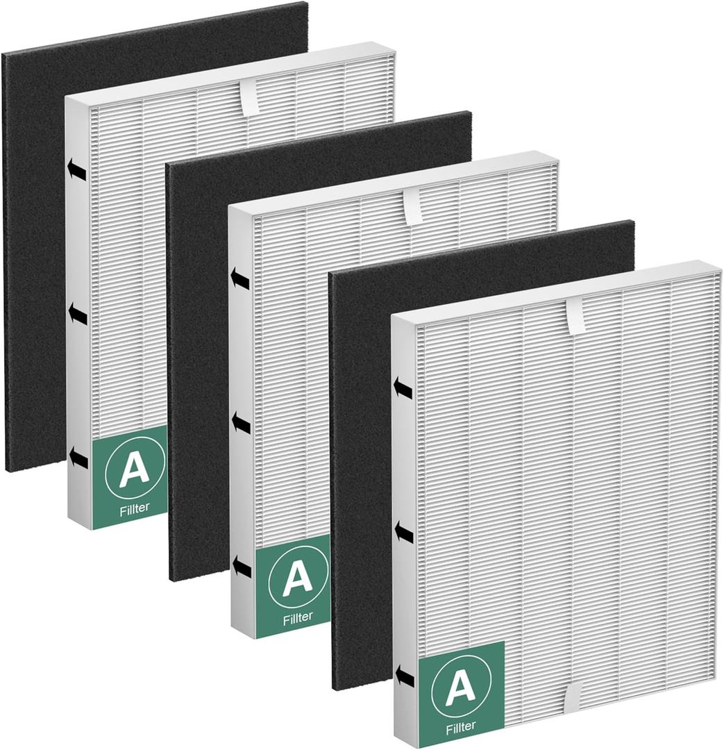 115115 Filter A Replacement Compatible with Winix PlasmaWave Air Purifier C535 5300 5300-2 6300 6300-2 5000 9000 C909 AM90,3 Pc Size 21 Main Filters and 3 Pc Carbon Pre-filters,By Improvedhand