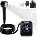 Portable Camping Shower with 8000mAh Rechargeable Battery - Lightweight Outdoor Shower Pump with 2.5m Hose, Hook & Suction Cup, for Van Life, RV, Pet, Hiking, Beach, Festival Use
